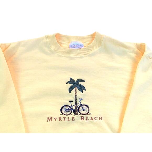 Myrtle Beach Sweatshirt Yellow Bike Palm Tree Size Medium - Picture 3 of 3